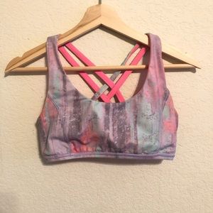 IVIVVA Reversible Sports Bra Girls Size 14 Pink/Purple